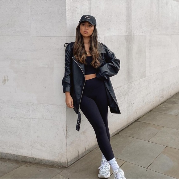 Oversized Leather Biker Jacket